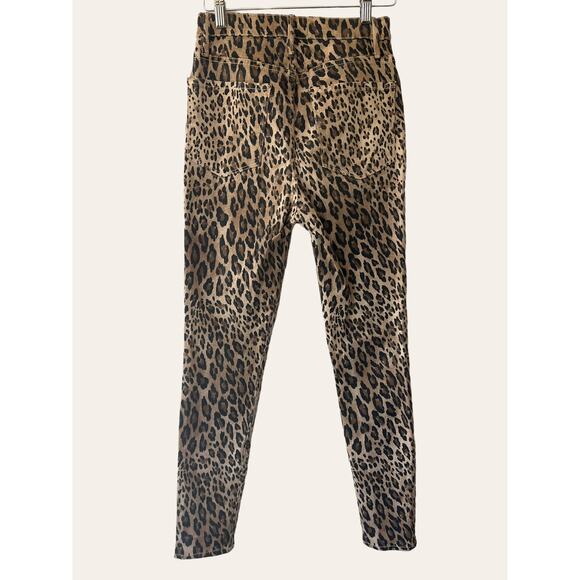 FRAME Denim Ali High Rise Leopard Animal Print Skinny Cigarette Pants Size 27 - Picture 5 of 9